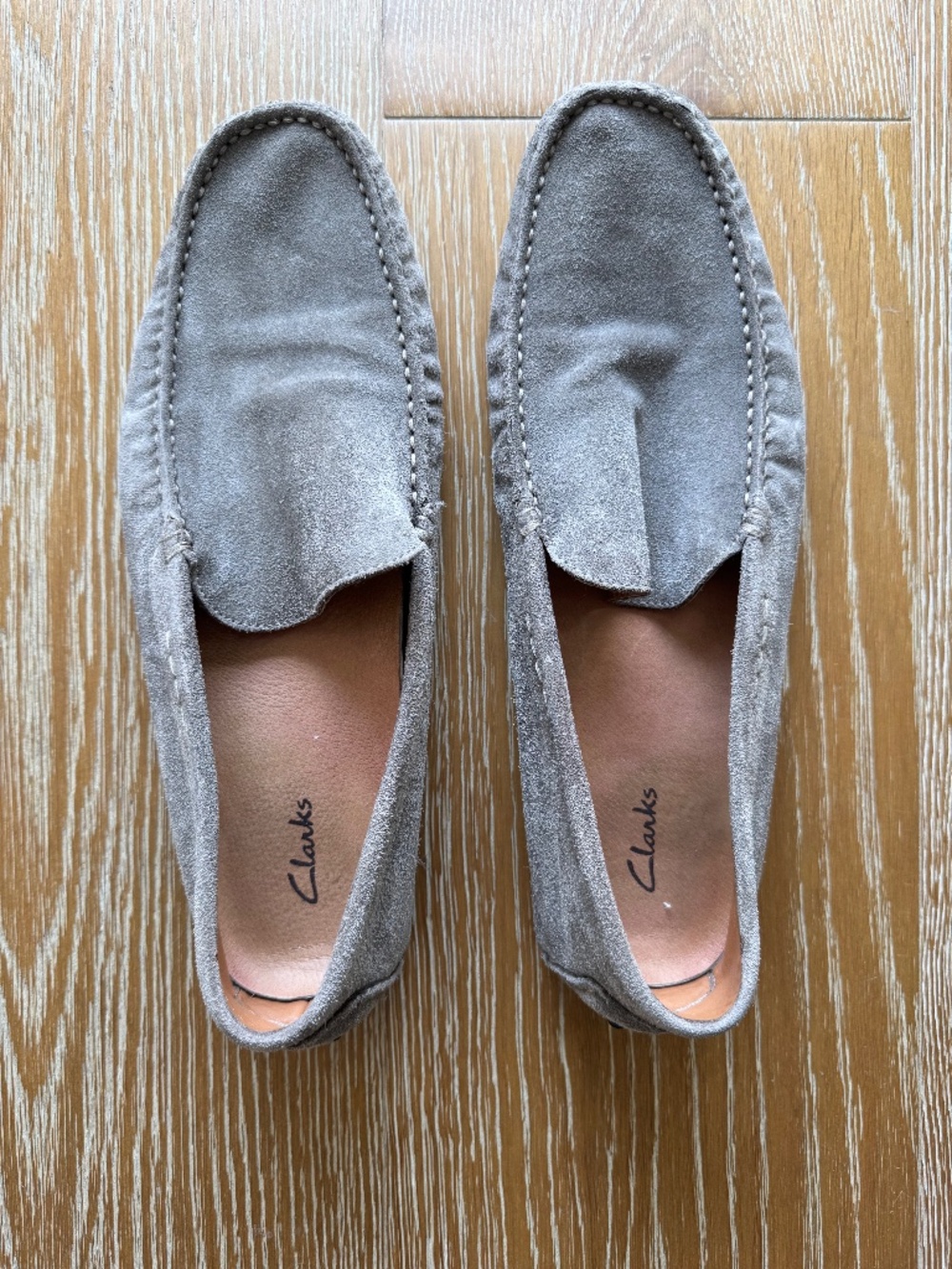 Clarks - Men's Casual Loafer Shoes - Gray Suede - Size US 10.5